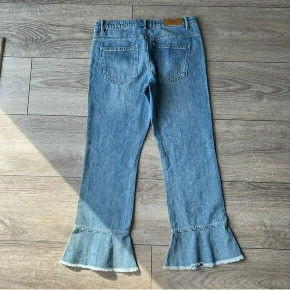 Vero Moda Ruffle Ankle Blue Jeans - Picture 11 of 14